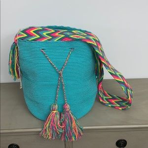 Wayuu Tribe crossbody bag teal
